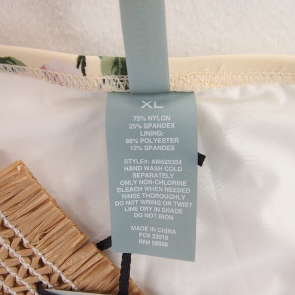 Antonio Melani x Style Bungalow Bikini Bottom Mira Flores Garden Cream XL NWT - Picture 7 of 12